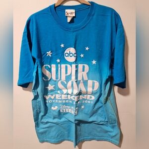 Disney Super Soap Weekend Tie Dye Puffy Writing T Shirt 2001